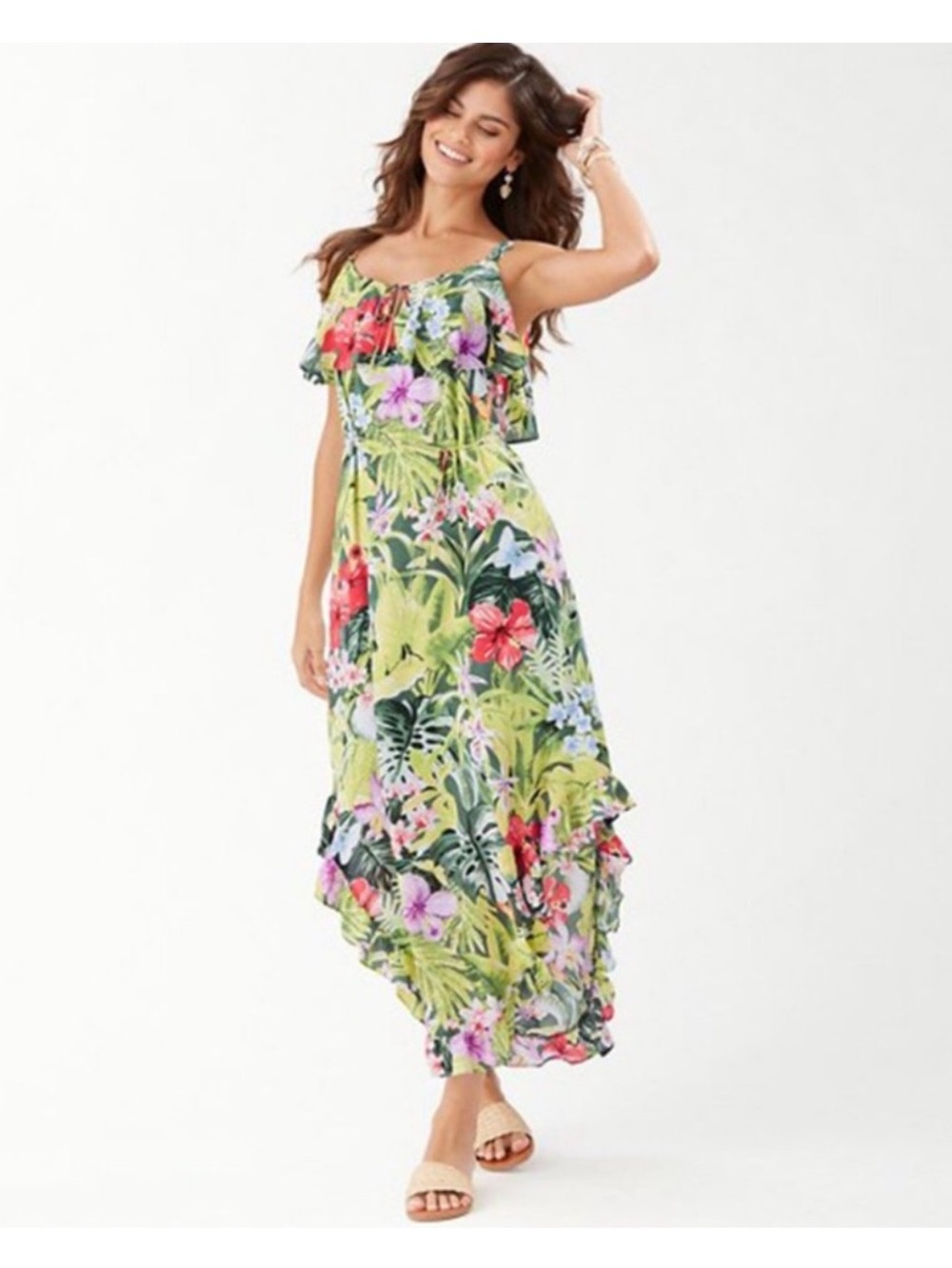 Tommy Bahama Tropolicious Floral Sleeveless Maxi Dress | Tropical